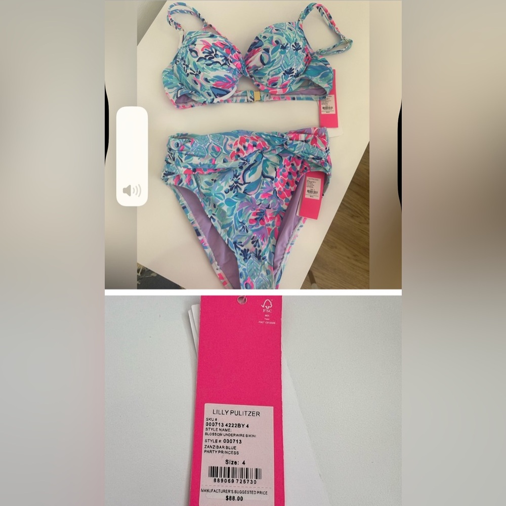 Lilly Pulitzer Bathing Suit Top Size 4